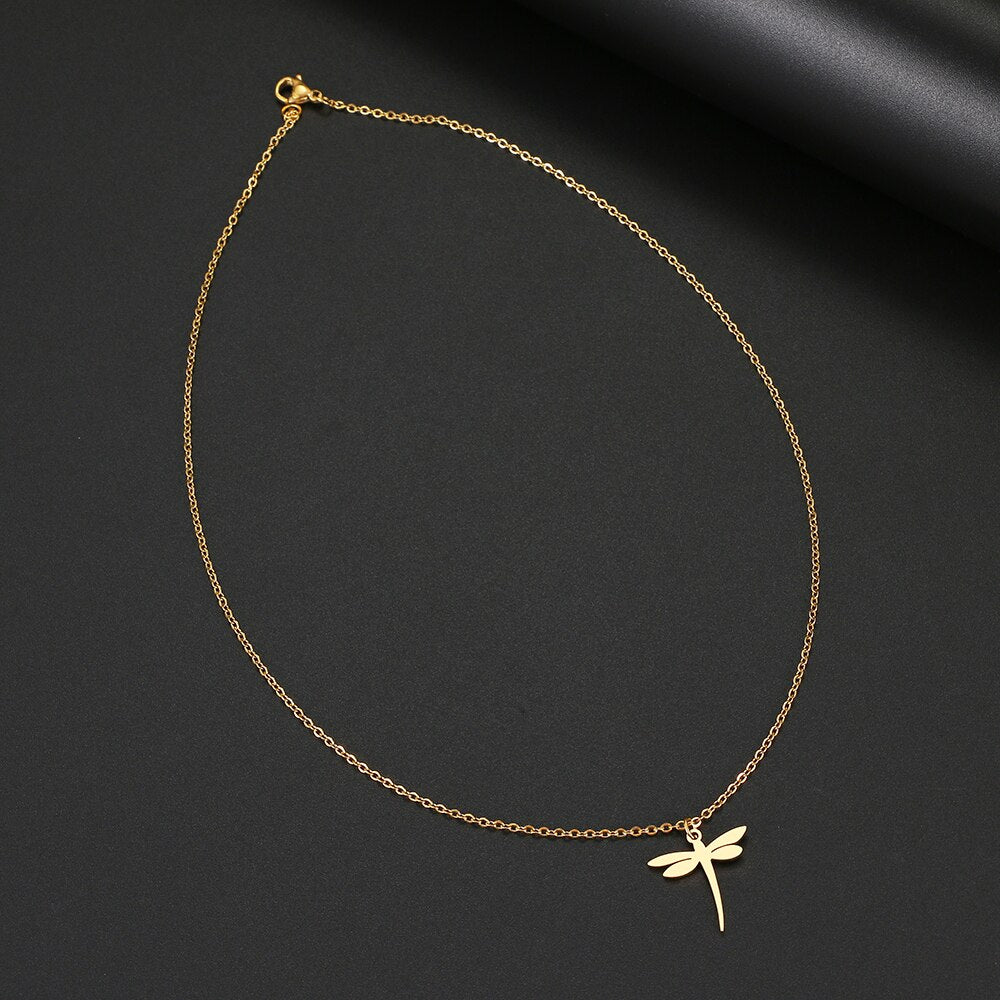 Stainless Steel Necklaces Simple Dragonfly
