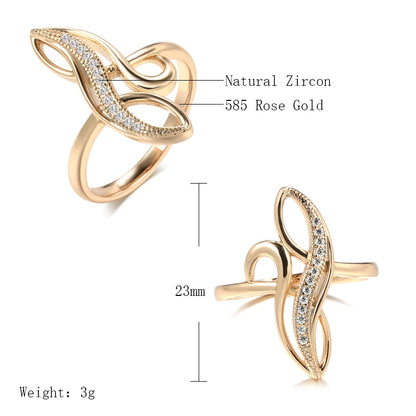 Elegant Geometri hvit Zircon Ring for henne