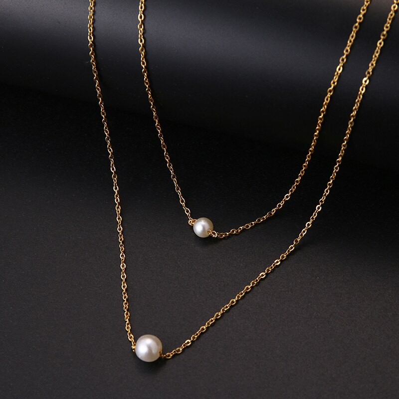 Multilayer Style Pearl "V" Necklace