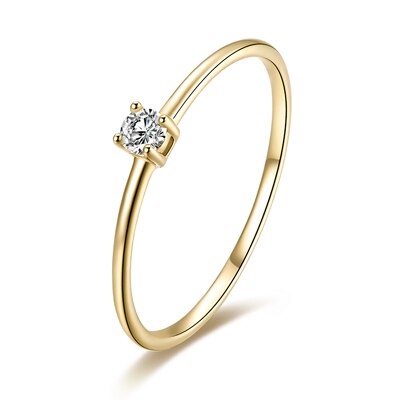 18k gull ring med diamant 750S