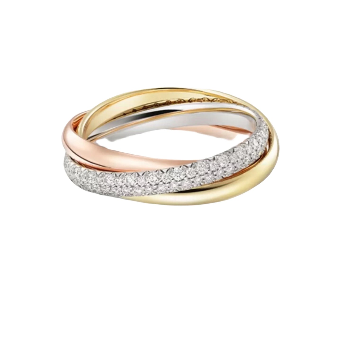 Sølv rose gull ring