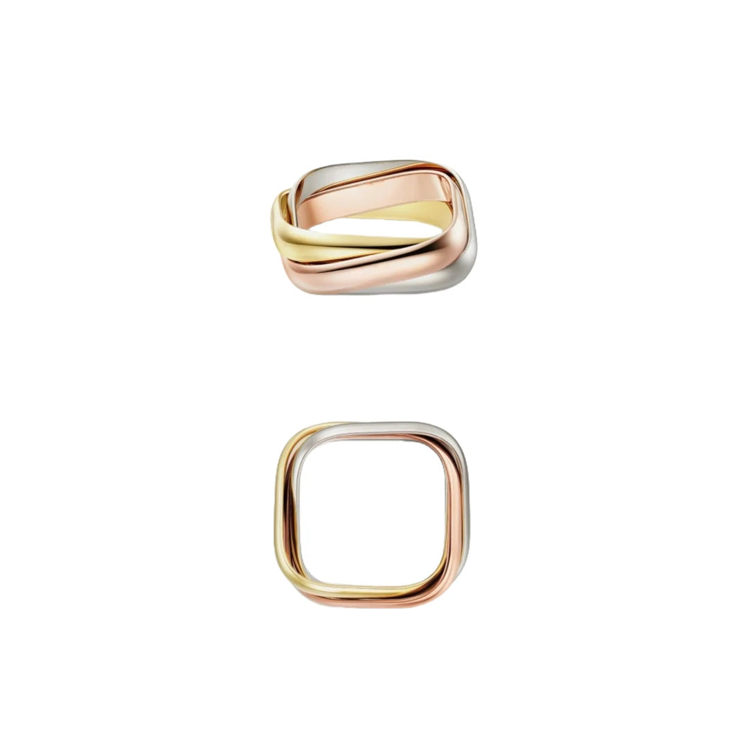 Sølv rose gull ring