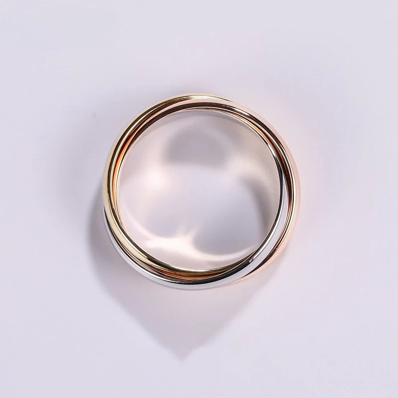 Sølv rose gull ring