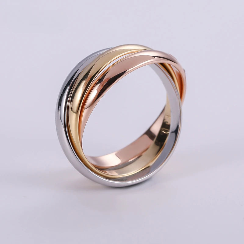 Sølv rose gull ring