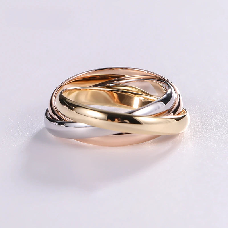 Sølv rose gull ring