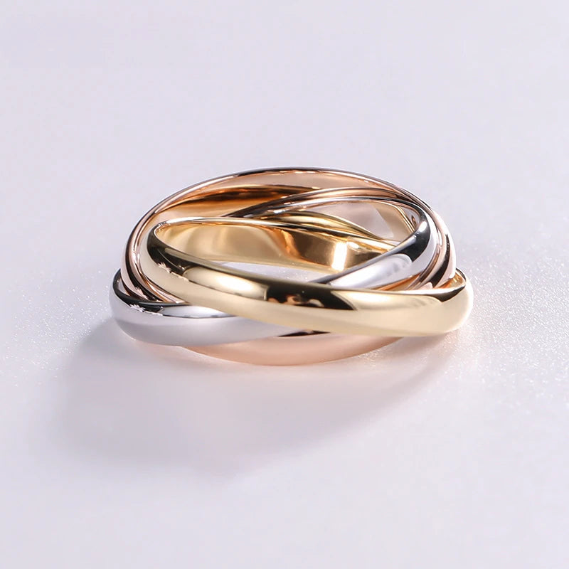 Sølv rose gull ring
