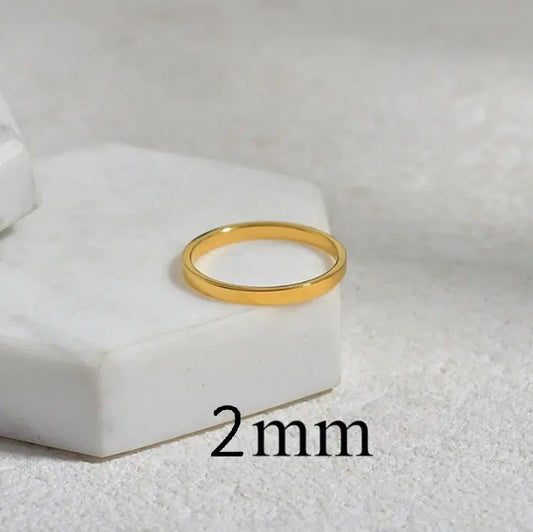Gullbelagt ring 2mm