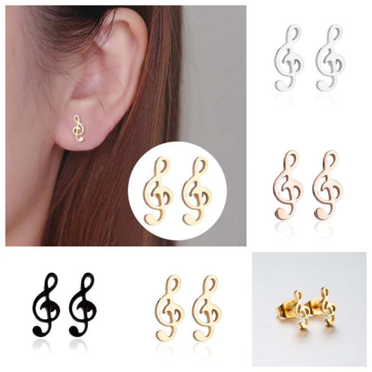 Musical Note Ear Studs Earrings for Women