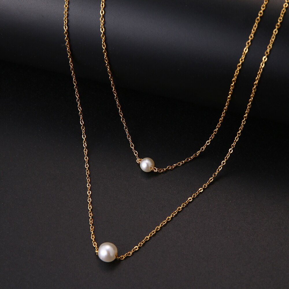 Multilayer Style Pearl "V" Necklace