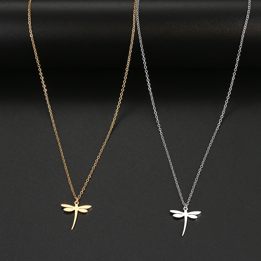 Stainless Steel Necklaces Simple Dragonfly