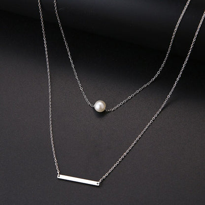 Multilayer Style Pearl "V" Necklace