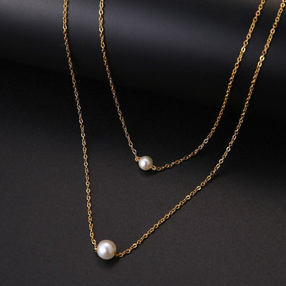 Multilayer Style Pearl "V" Necklace