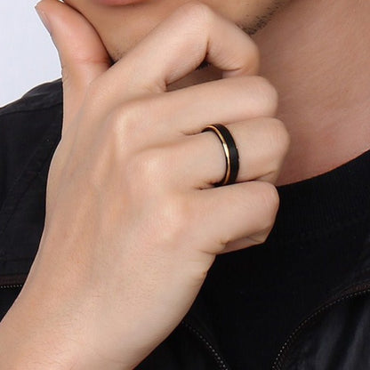 Vnox Black Tungsten Rings for Men 5MM