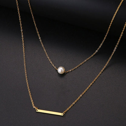 Multilayer Style Pearl "V" Necklace