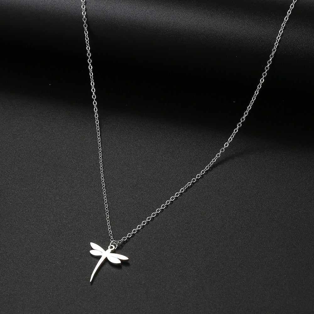 Stainless Steel Necklaces Simple Dragonfly