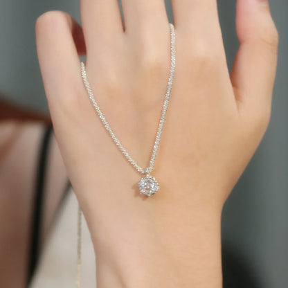 FEOBUR 1/2CT Moissanite Diamant Halskjede i S925 Sølv
