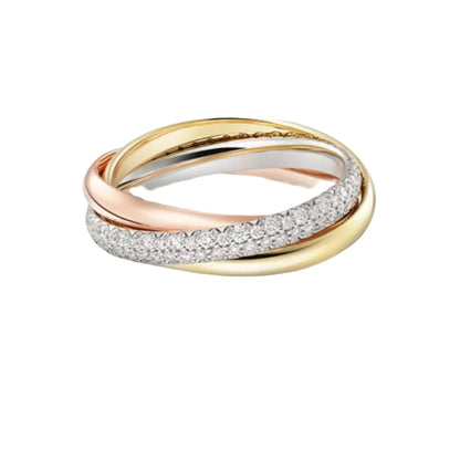Sølv rose gull ring