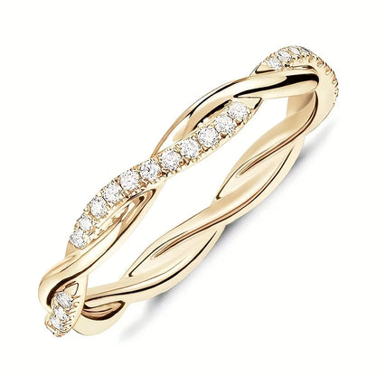 Cubic Zirconia Twist Ring – Luksuriøst Tilbehør