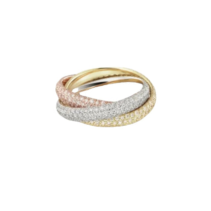 Sølv rose gull ring