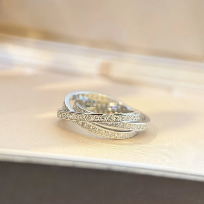 Sølv rose gull ring