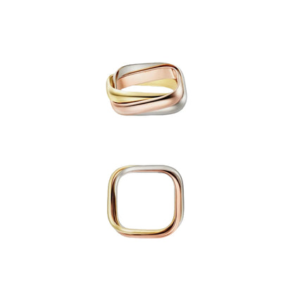 Sølv rose gull ring