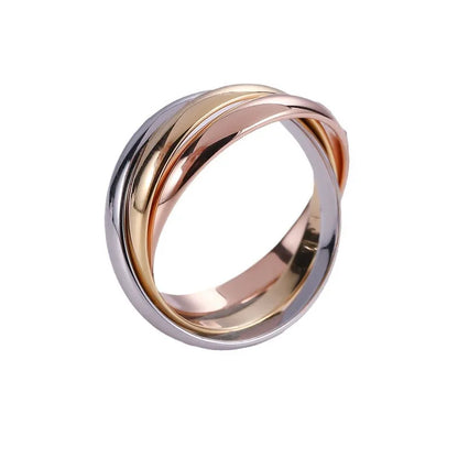 Sølv rose gull ring