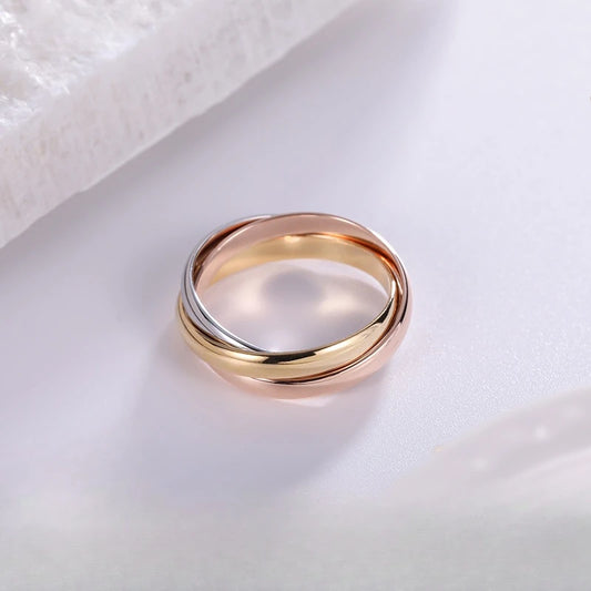 Sølv rose gull ring