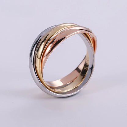 Sølv rose gull ring