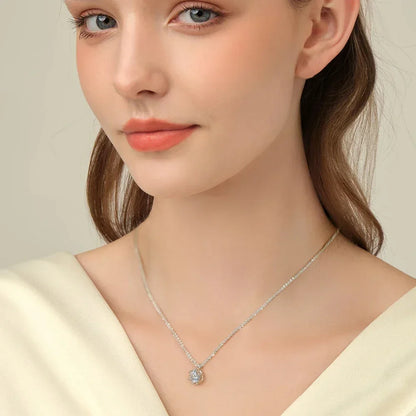 FEOBUR 1/2CT Moissanite Diamant Halskjede i S925 Sølv