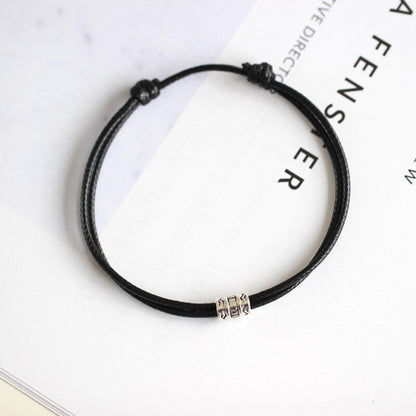 Adjustable Black Red Leather Rope Bracelet (1 eller 2 pk)