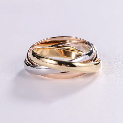 Sølv rose gull ring